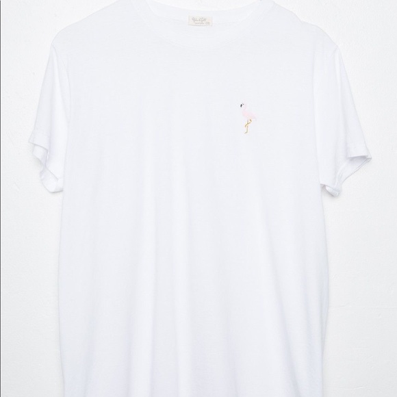 Brandy Melville flamingo white t shirt - Picture 3 of 7